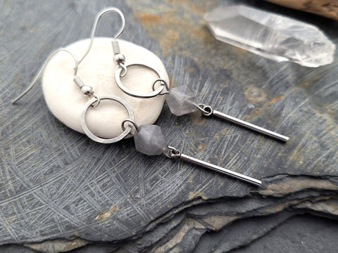 Cloudy Quartz Earrings
