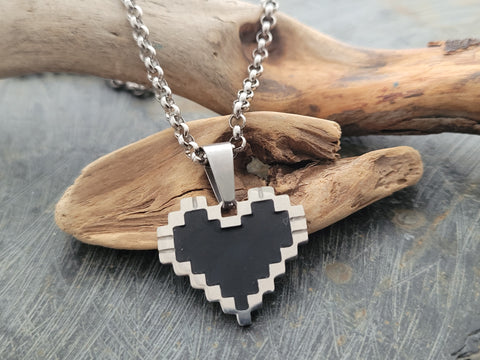 Pixel Heart Necklace