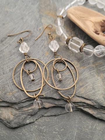Clear Quartz Earring and Bracelet Set